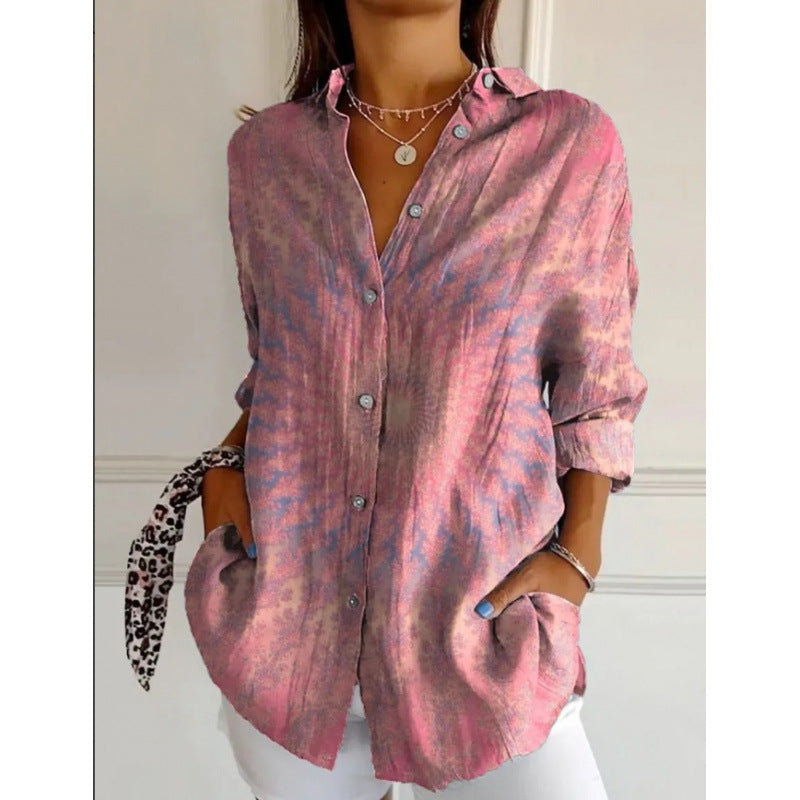 Women's Long Half Sleeve Floral Print Cardigan