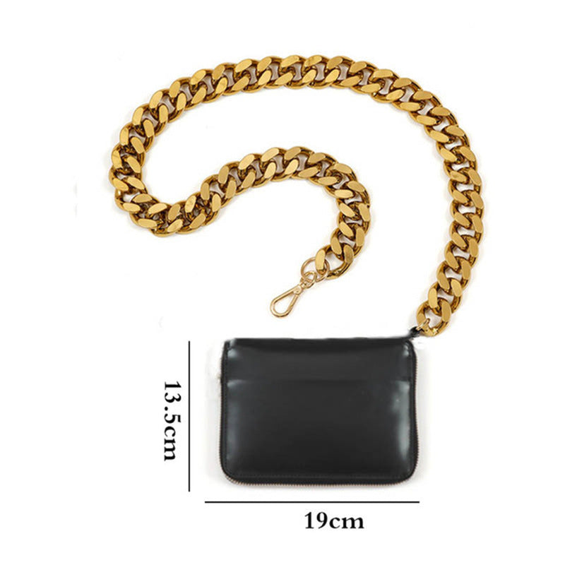 Thick Chain One-shoulder Messenger Coin Leather Mini Wallet