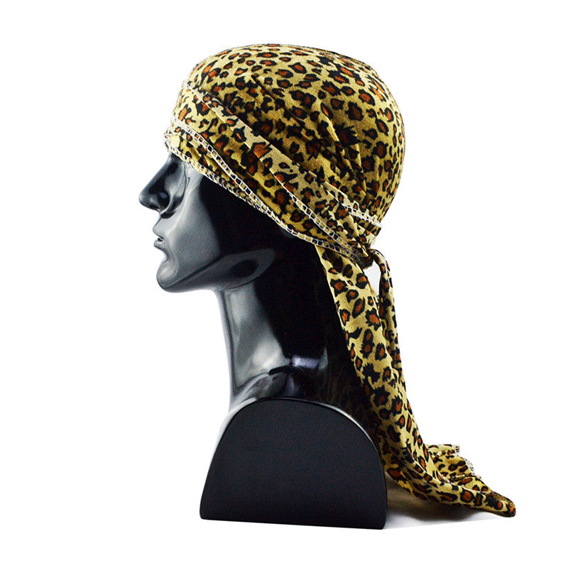 Plush printed long tail hat