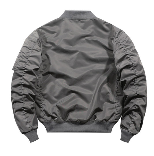 Solid Men's Autumn And Winter Bomber Jacket