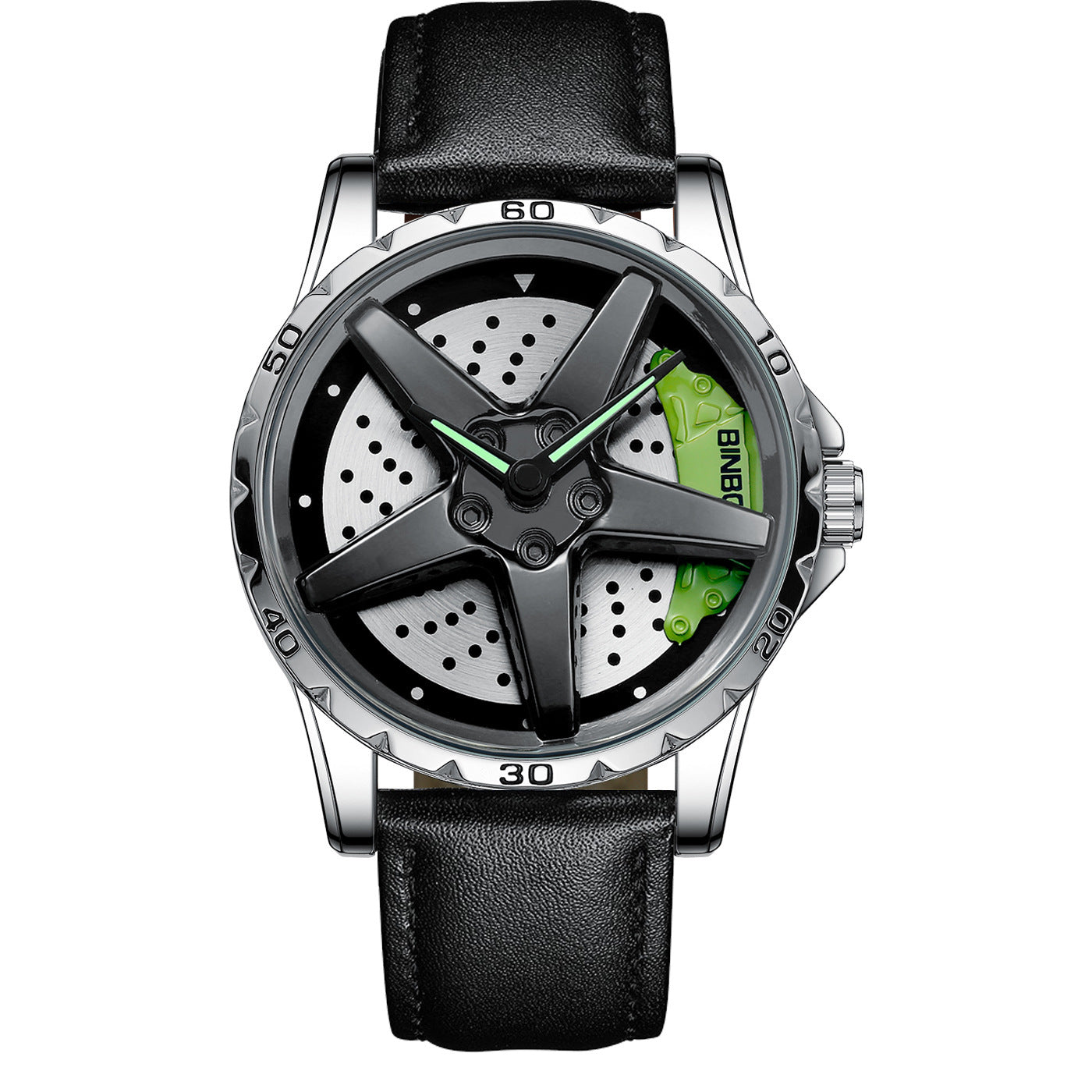 Motorcycle Engine Brake Caliper Watch For Men, Car Wheel Hub Dial