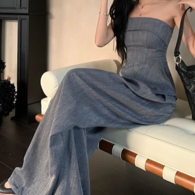Sleeveless Tube Top And Wide-leg Pants Two-piece Set