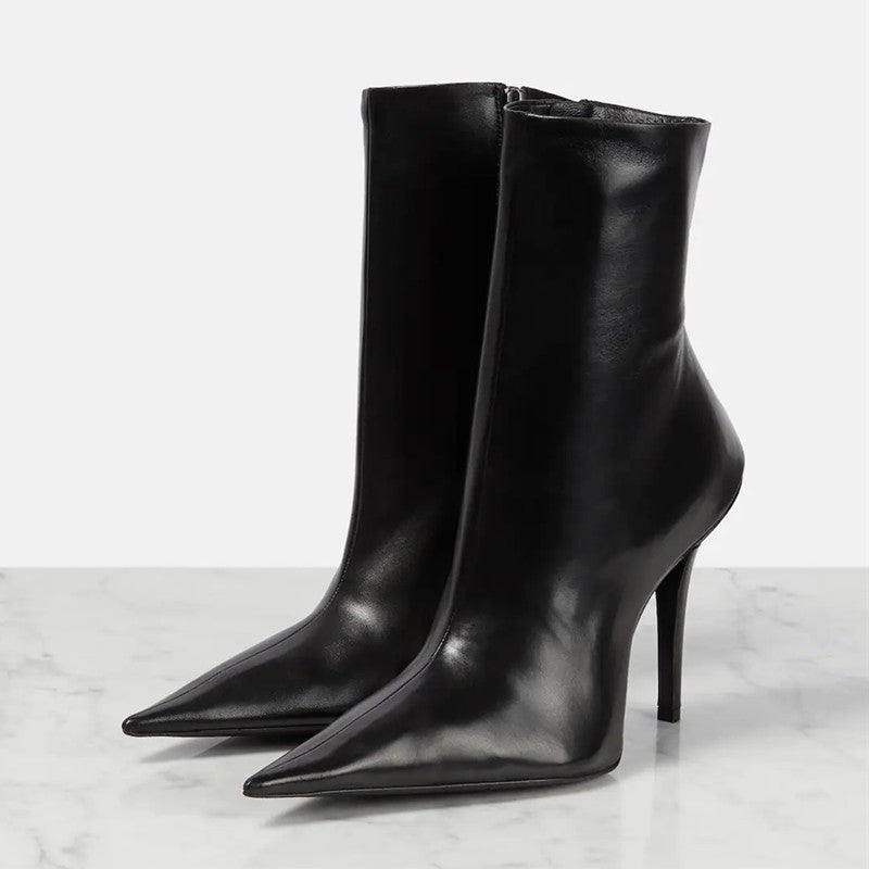 European And American New Style High-heel Pointed Toe Side Zipper