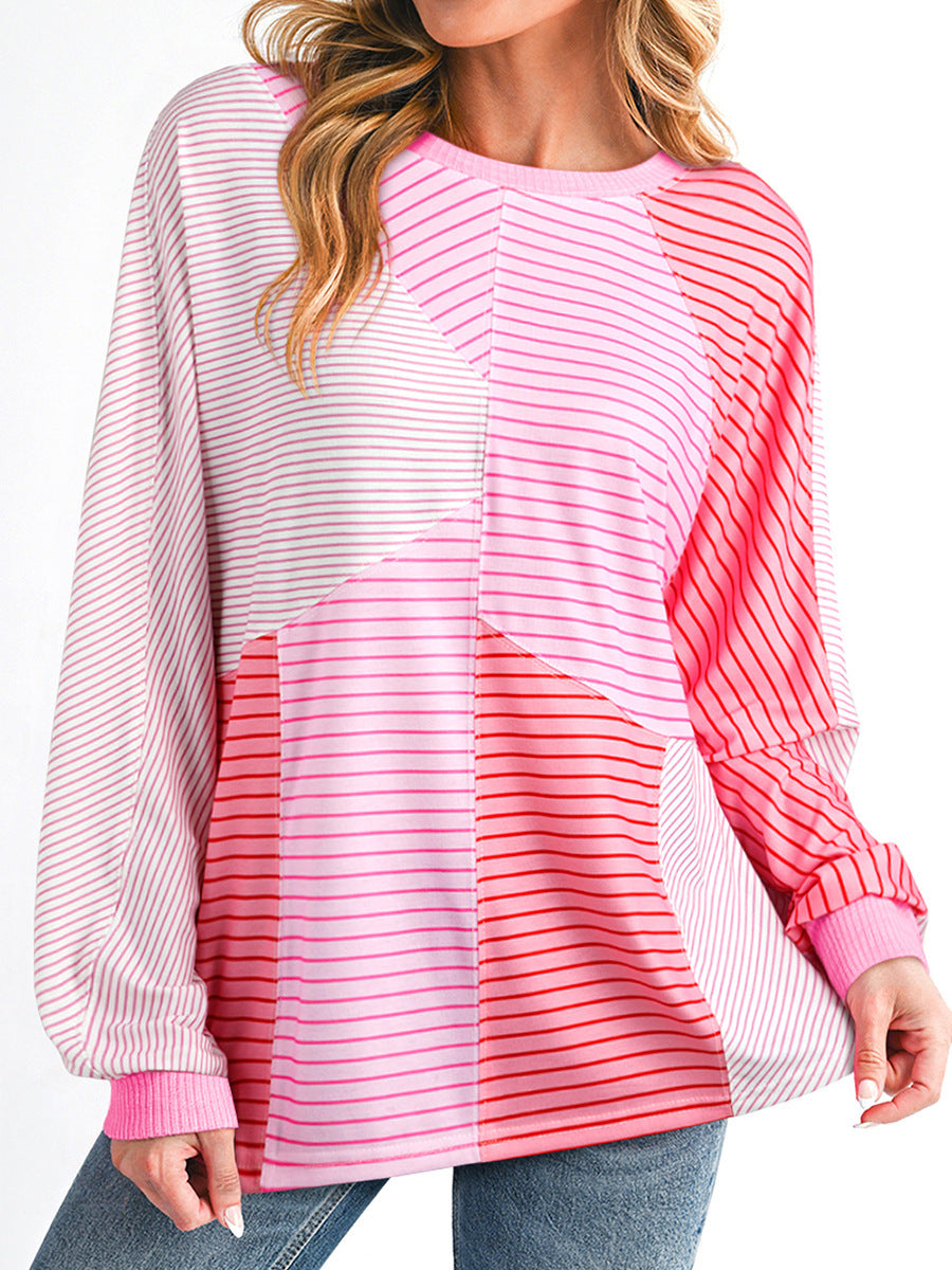 Afslappet sweatshirt med rundt halsudskæring og print til kvinder