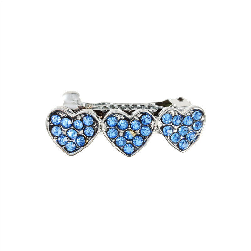 Rhinestone Alloy Peach Heart Barrettes Dog Pet Ornament