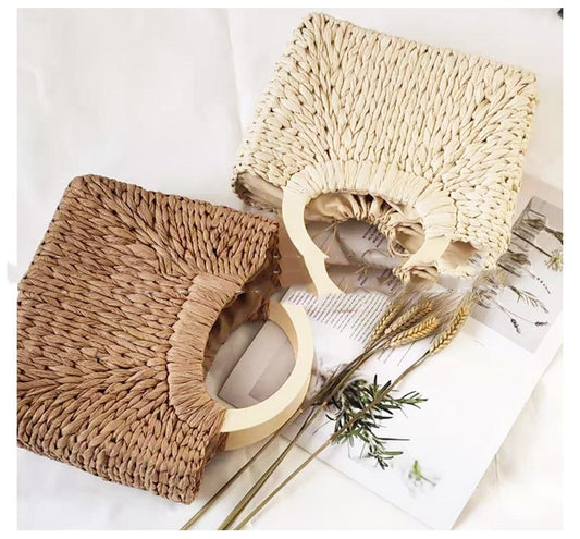 Pastoral Style Woven Retro Portable Straw Bag