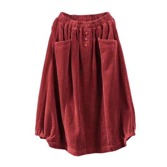 Retro Artistic Mid-length Autumn Women's Skirt
