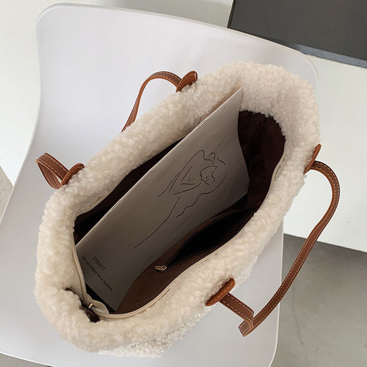 Fashion Large Capacity Plush Tote Bag