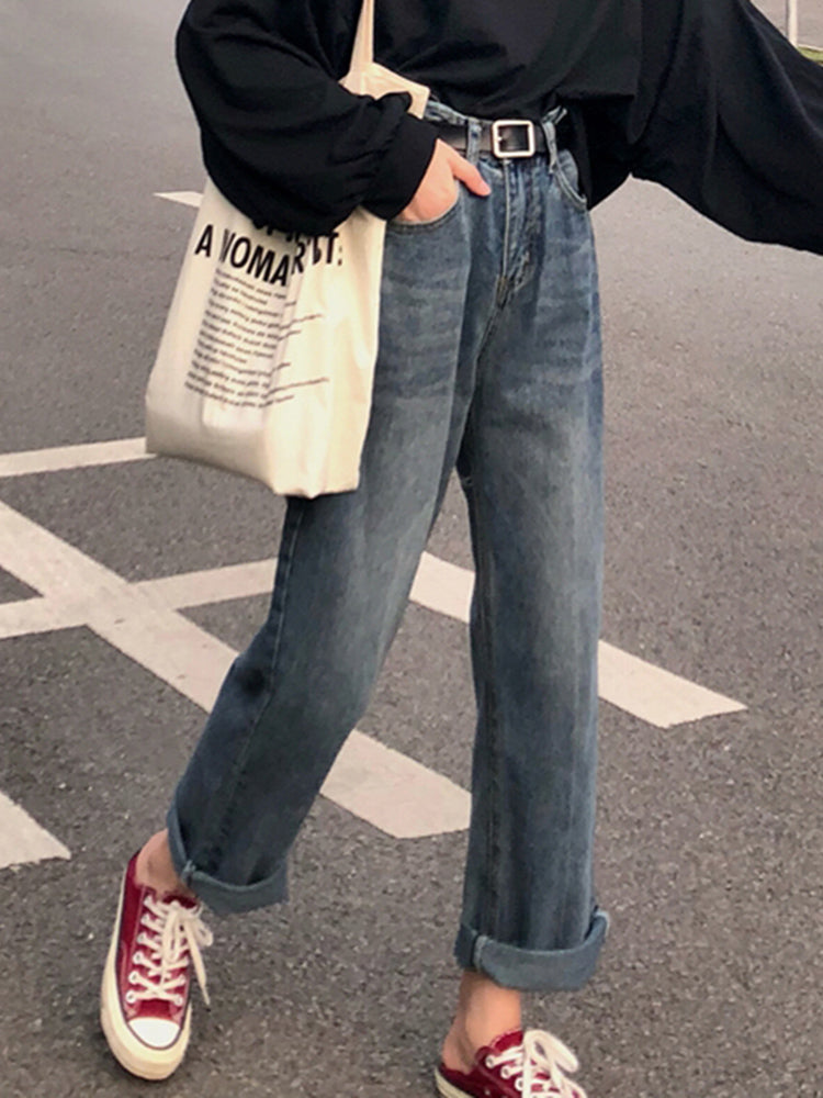 Ladies Small Retro High Waist Wide Leg Thin Daddy Pants