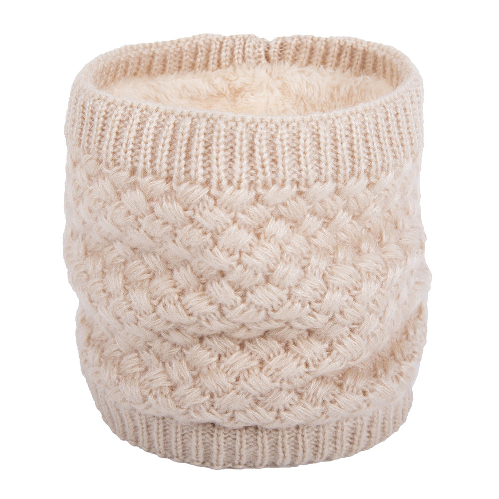 Winter plus velvet warm wool knitted bib cover