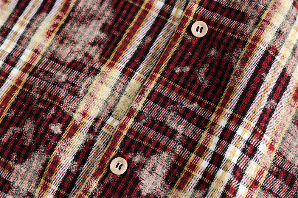 American Retro Plaid Shirt Men's Spring And Autumn Trends