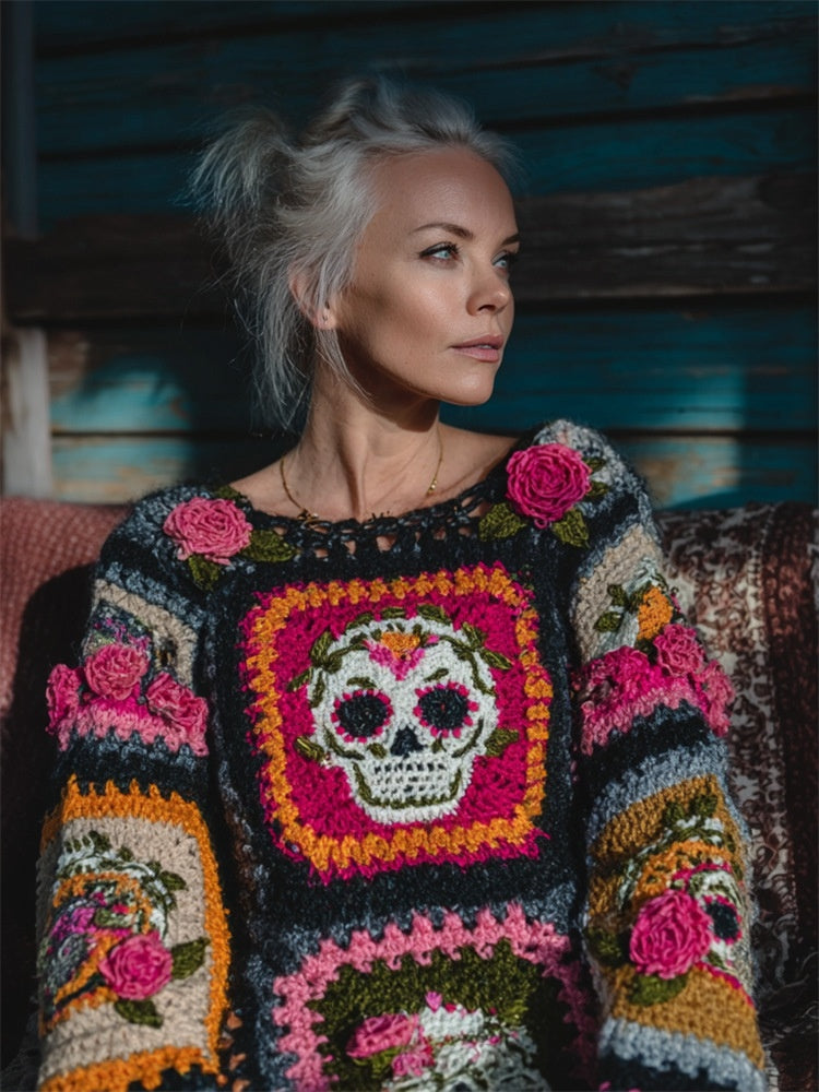 Womens Printed Crew-neck Loose-fitting Sweatshirt With A Soft Feel