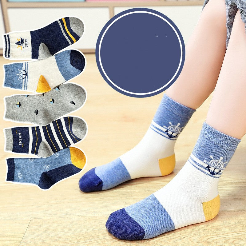 Children's Socks Combed Cotton Students Boneless Middle Tube