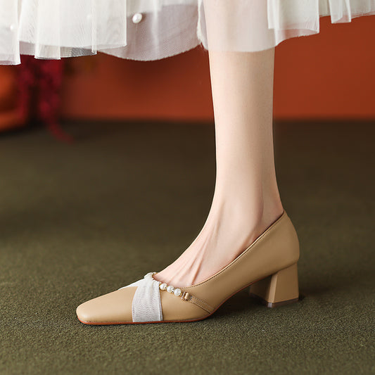 Elegant Pearl Decoration Fashion Lady's Shoes