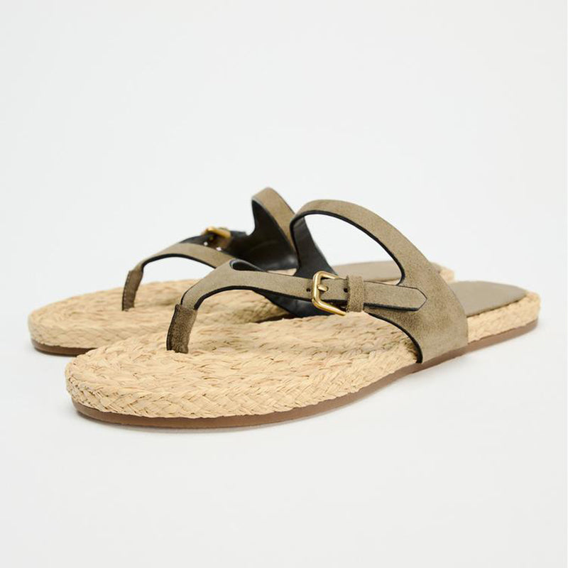 Bottom Woven Flip-flops Women Summer Outdoor Flat Casual Beach Shoes Thong Sandals