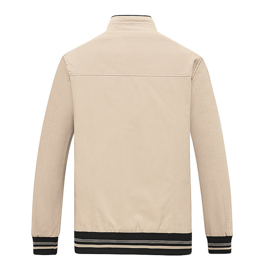 Cotton Wash Jacket Stand Collar Casual Men's Coat