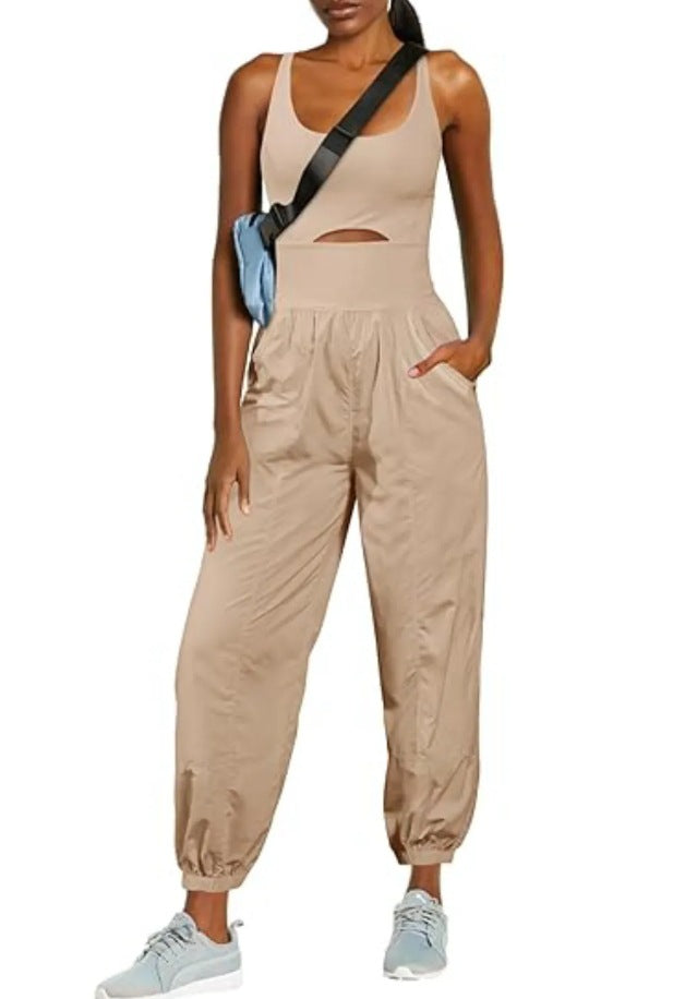 Fashion Sport Kvinder Udendørstøj Yoga Udhulet Kryds Behagelig Fitness Vest Jumpsuit