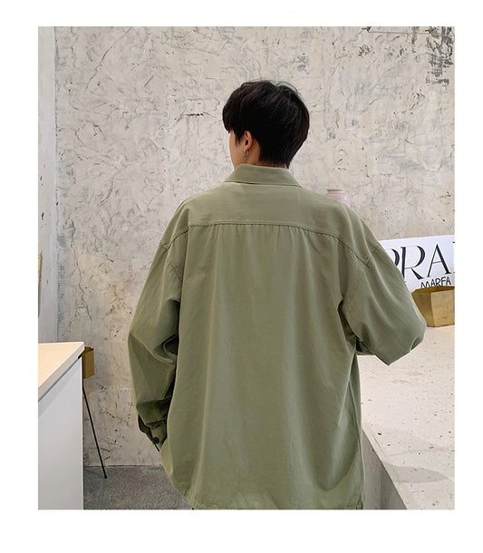 Men's loose shirt with long sleeves