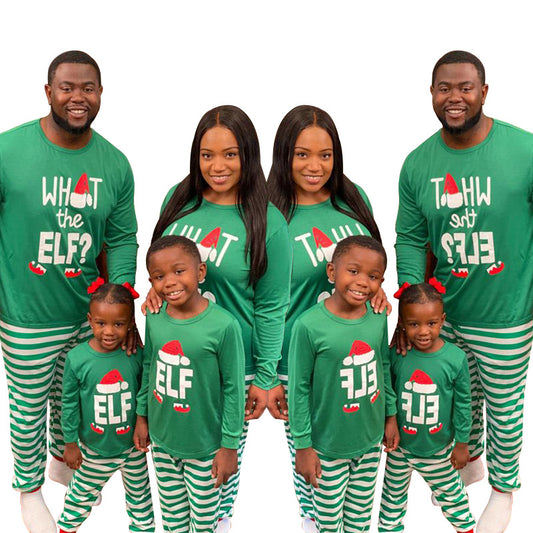 Christmas Print Round Neck Long Sleeve Fashion Casual Parent-Child Suit