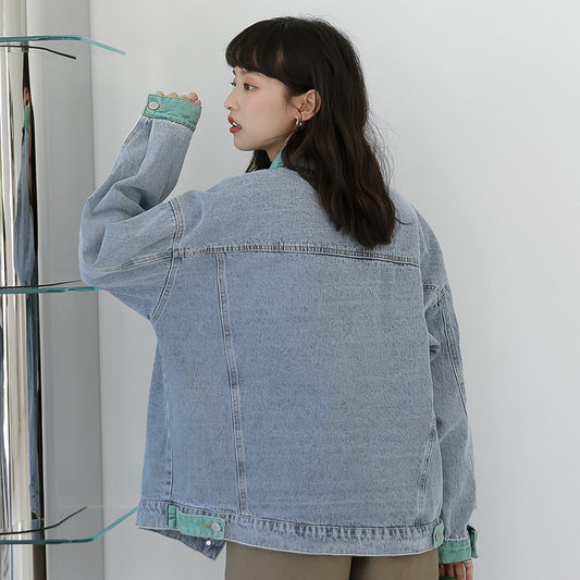Women's Hong Kong Style Retro Denim Jacket Loose