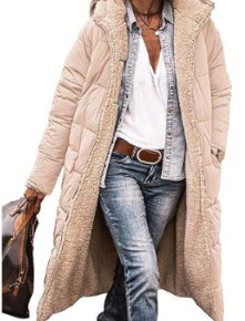 Solid Color Hooded Short Cotton Jacket Long Sleeve Double-sided Wear Slim Fit Elegant Cardigan Coat Top