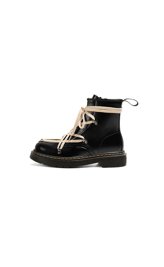 Children's British Style Leather Lace-up Ankle Boots