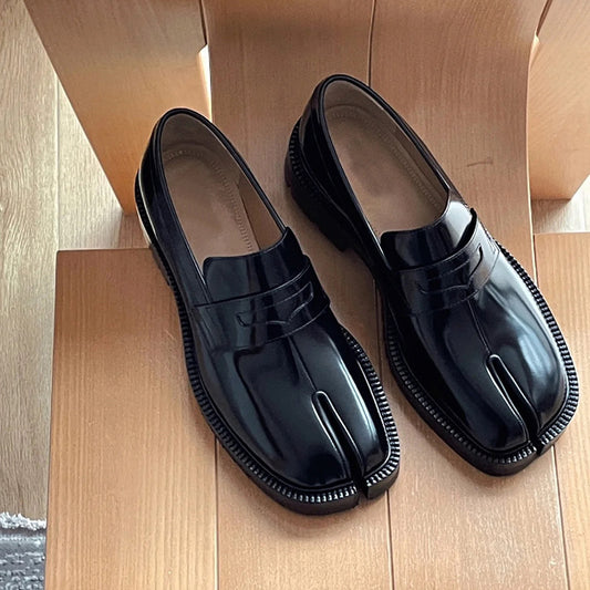 Autumn New Authentic Leather Split-toe Shoes Slip-on