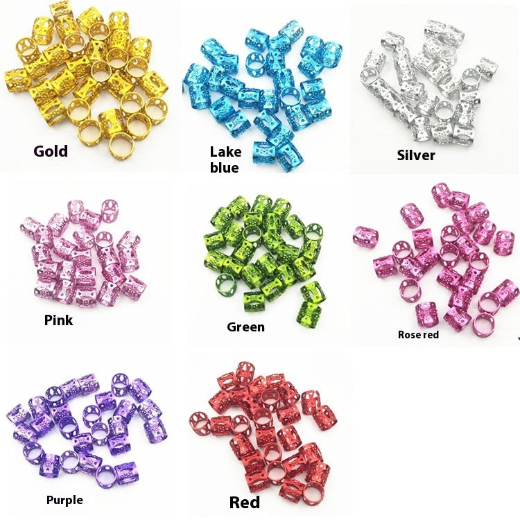 Braid Special Hair Ring Hair Clip Flower Bead Tube African Twist Hair Accessories Hollow Ring