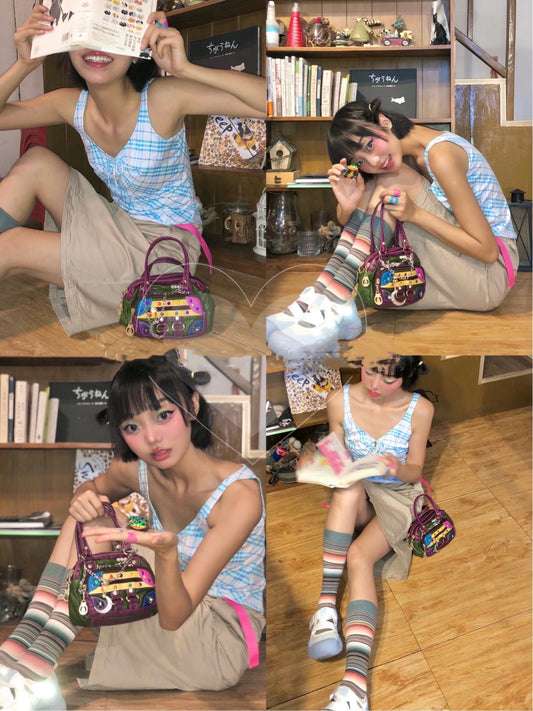 Lille Ædelsten Blød Læder Y2k Spice Subkultur Crossbody Taske
