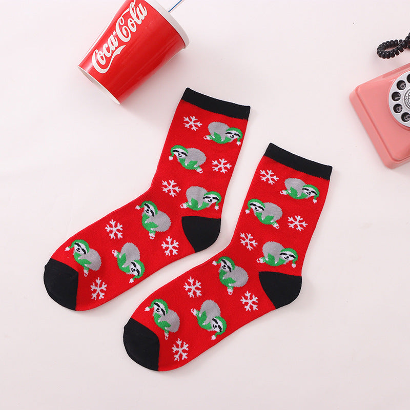 Santa Claus Elk Snowman Medium Tube Socks