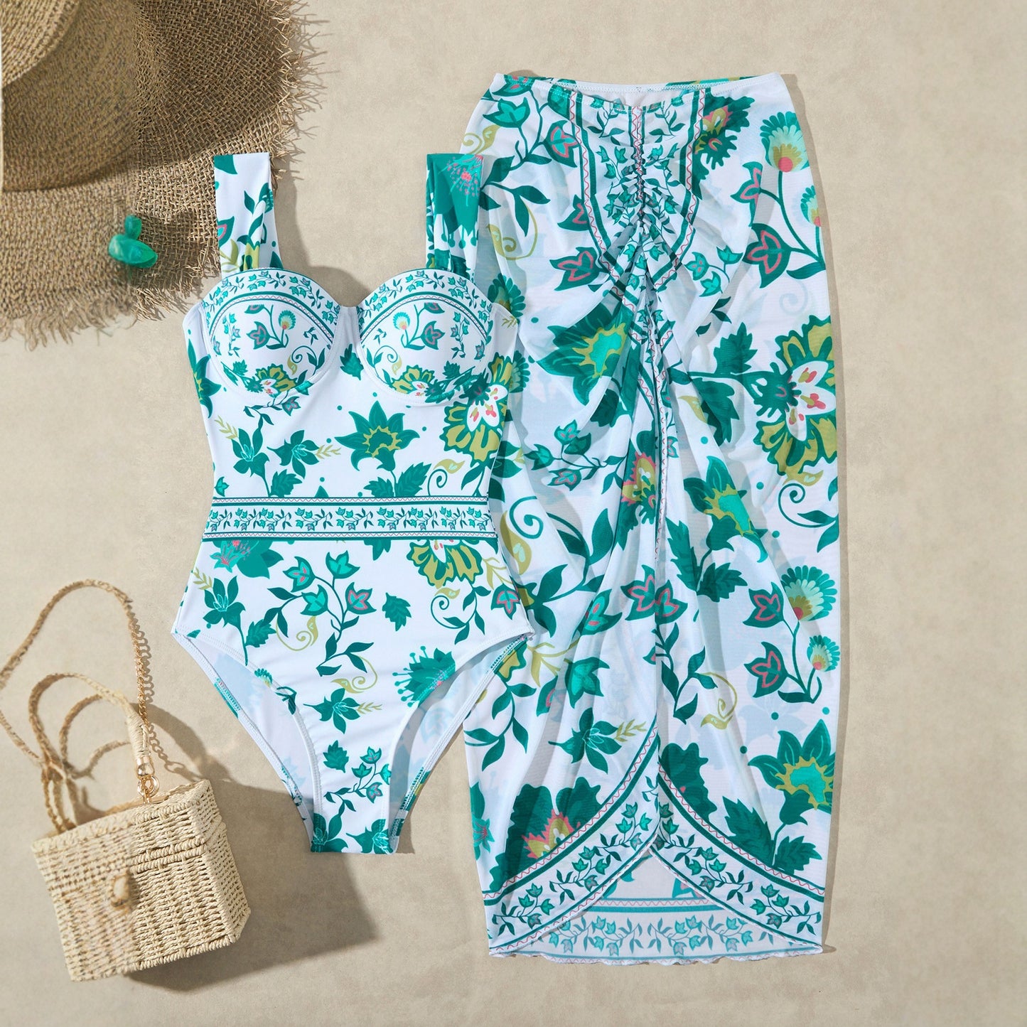 Sexy Printed Strap Bikini For Women