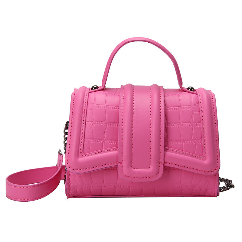 Indented Stone Hourglass Chain One Shoulder Crossbody Bag