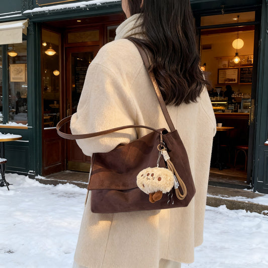 Retro High-capacity Versatile Shoulder Bag For Casual And Commuter Use
