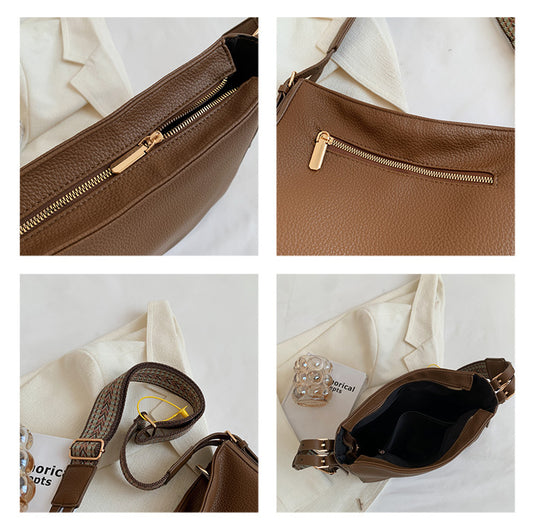 Wide Shoulder Strap Large Capacity Simple Fashion Female Bags