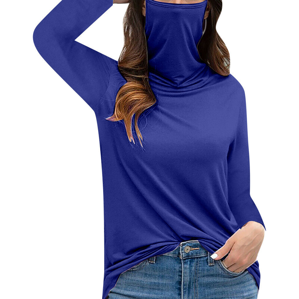 Multi-functional Dust-proof Face Mask Womens Long-sleeve Top