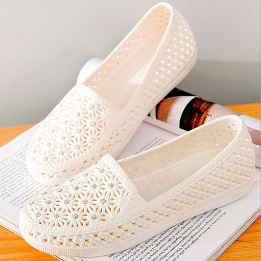 Dame Nye Flade Sandaler med Taskehæl til Sommer