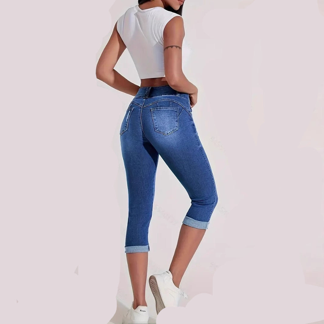 Plus-size skinny cowboybukser til kvinder