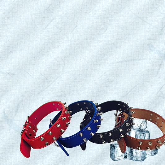 Pet Dog Fashion Simple Solid Color Rivet Collar