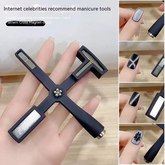 Cross-shaped Strong Magnet New Pattern Multi-functional Cat's Eye Manicure Implement