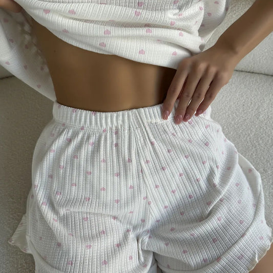 Womens Fashionable Casual Top And Shorts Set