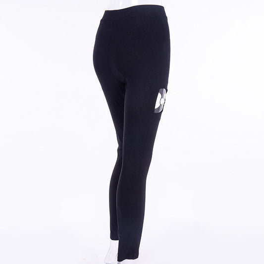 Women's Fashion Solid Color Slim Pencil Sexy Hollow Pants
