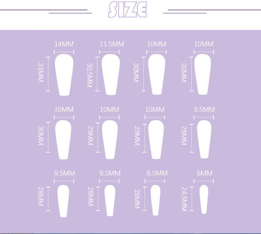 Bright Oil Color Marble Pattern European And American Style Long Fake Nails