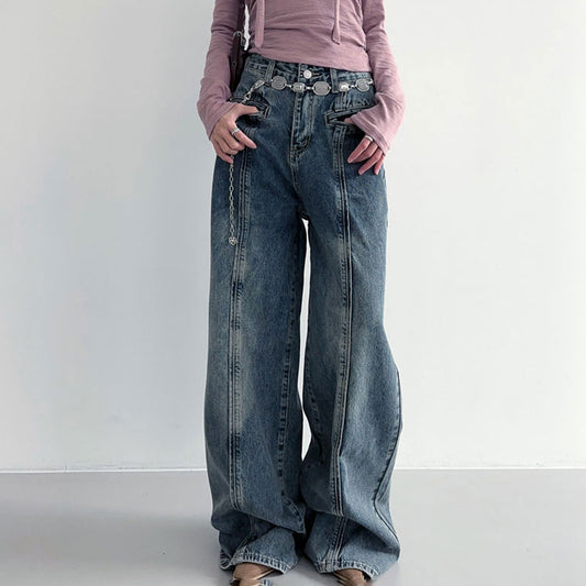American Style Trend Street Shooting Women's Clothing Worn Jeans