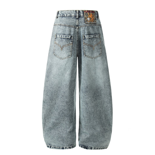 Distressed Loose-fitting Casual Pants Scimitar Jeans