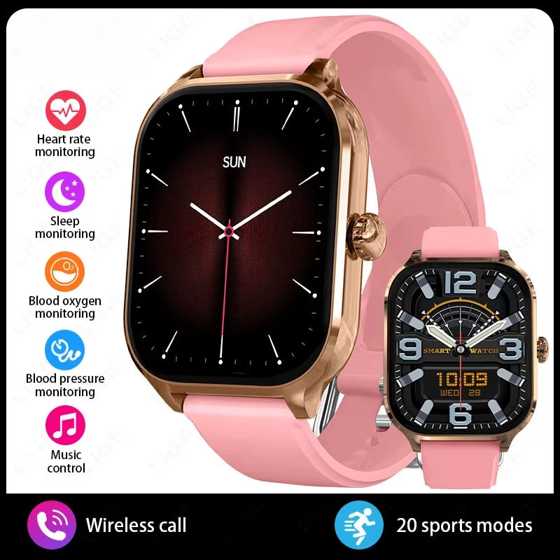 2025 New Fashion Smart Watch Heart Rate Monitor Sports Fitness Watch Waterproof Voice Calling Smart Watch for Huawei Xiaomi