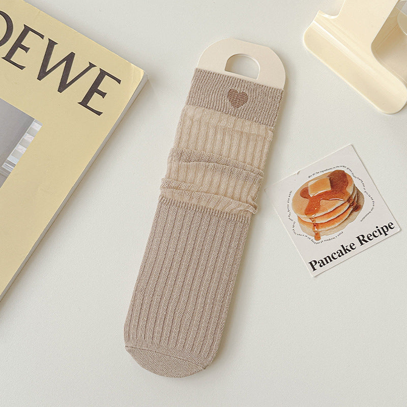 Japanese Ultra-thin Love Embroidery Loose Socks