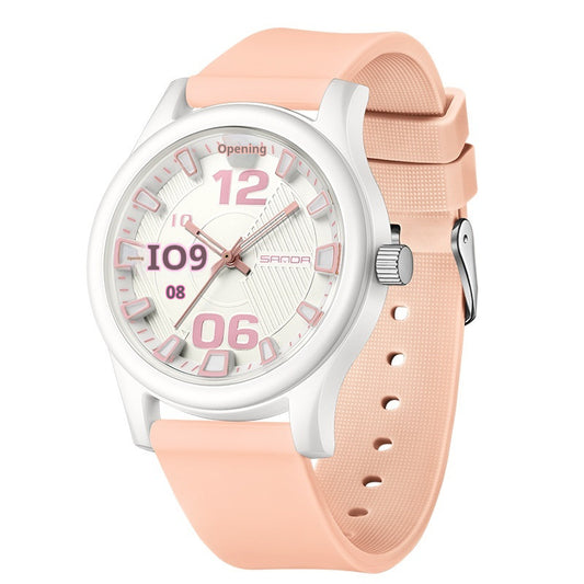Color-blocking Waterproof Silicone Strap Kids' Quartz Watch