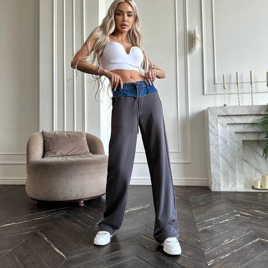 Effect Straight-leg Trousers Women