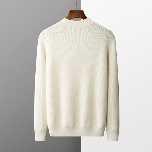 Half-height Cardigan Collar Knitted Loose Casual Fashion Oversized Knit Wool Sweater