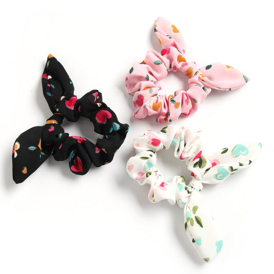 Phnom Penh Heart Shape Printed Rabbit Ears Headdress Hair Rope